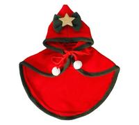 Pet Cloak with Hat | Dog Cloak with Bow | Christmas Hooded Cape | Starry Christmas Cape | Cat Winter Cloak | Easy-to-Wear Design and Warm and Stylish for Small Dogs and Cats in Holiday Parties