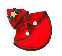 Pet Cloak with Hat | Dog Cloak with Bow | Christmas Hooded Cape | Starry Christmas Cape | Cat Winter Cloak | Easy-to-Wear Design and Warm and Stylish for Small Dogs and Cats in Holiday Parties