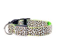 Pet Collar LED Luminous Collar Teddy Dog Luminous Dog Collar Collar Puppy Leopard Collar (Green X)