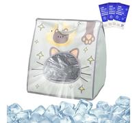 Pet Cooling Cat Carrier, Foldable Portable with Built-In Ice Pack, Ventilated Oxford Cloth Enclosure, Locks in Coolness for Air-Conditioned Rooms, Travel Car Airline Camping, 15,16 x 11,81 x 15,75 in