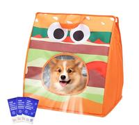 Pet Cooling Cat Carrier, Foldable Portable with Built-in Ice Pack, Ventilated Oxford Cloth Enclosure, Locks in Coolness for Air-Conditioned Rooms, Travel Car Airline Camping, 15.16x11.81x15.75in