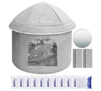 Pet Cooling, Cat House, Foldable Summer Shelter with Ice Pack Bed, Weatherproof Sleeping Supplies for Small Puppy Kitten Indoor Outdoor Use, 17.72x17.72x15.75 inches