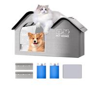 Pet Cooling House, Aluminum Foil Insulated Cat Cooling House, Tear Resistant Shade Tent Cave, Spacious Shelter for Apartment, Patio, Beach, Car, Backyard, Balcony, and Travel