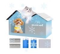 Pet Cooling House, Aluminum Foil Insulated Shelter, Tear Resistant Shade, Spacious Cat Cave, Coolings Pet Tent, Ideal for Apartment, Patio, Beach, Car, Backyard, Balcony, Travel