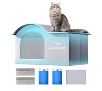 Pet Cooling House, Aluminum Foil Insulated Shelter, Tear Resistant Shade, Spacious Cat Cave, Coolings Pet Tent, Ideal for Apartment, Patio, Beach, Car, Backyard, Balcony, Travel