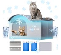 Pet Cooling House, Aluminum Foil Shelter, Insulated Cat Tent, Tear Resistant Material, Foldable Shade Structure, Spacious Interior, Easy Setup, Perfect for Patio, Apartment Travel, 45x35x34cm