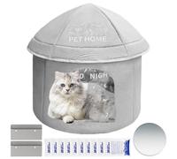 Pet Cooling House, Foldable Summer Cat Shelter with Ice Pack, Weatherproof Bed for Indoor Sleeping Or Outdoor Use in Hot Weather, 17.72x17.72x15.75 inches, Gray