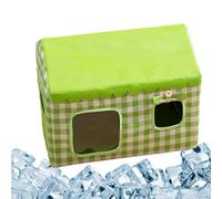 Pet Cooling House, Insulated Cat Shelter, Oxford Cloth Outdoor Cave, Thermal Interior Layer, Patio Lawn Backyard Use, 46x38x43cm/18.11x14.96x16.93 inches, Brown, 1 Pack, 1.04 Kg