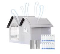 Pet Cooling House - Waterproof Cat Resint Kennel | Cat Cooling Shelter with 10 Ice Packs for Air Conditioning, Sloped Roof Shelter Cooling House for Garden Patio Outdoor