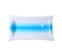 Pet Cooling Mat, Cooling Pad, Portable Non Toxic Soft Cushion Breathable Ergonomic Shape Lightweight Compact Comfortable, Bed Mattress for Home Indoor Outdoor Travel, 25.98x22.05Inches, White and Blue