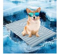 Pet Cooling Mat, Double-Sided Cooler Dog Mat, Gentle Wear Resistant Pet Ice Pad, Cold/Warm Dual Purpose Pad for Indoor/Outdoor (Blue,Large)