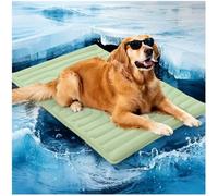 Pet Cooling Mat, Double-Sided Cooler Dog Mat, Gentle Wear Resistant Pet Ice Pad, Cold/Warm Dual Purpose Pad for Indoor/Outdoor (Green,Medium)