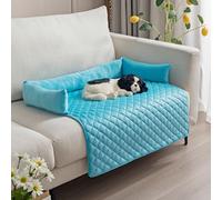 Pet Cooling Mat, Quilted Couch Cover Dog Bed with Water-Resistant Base, Anti-Slip Dog Couch Cover Protector for Sofa, Car Or Floor (Blue,75 * 120cm)