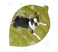 Pet Cooling Pad, Dog Cat Mat, Leaf Shaped Blanket, 31.5x23.62x0.39 inches, Non Slip Bottom Layer, Foldable Washable Design, Ideal for Crate Lounging, Beach Trips, Camping Gear, Indoor Outdoor