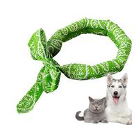 Pet Cooling Scarf for Hot Weather, Chill Wrap for Dogs and Cats, Breathable Neck Cooler, Outdoor Summer Pet Accessory, Quick Chill Fabric, Easy to Use, 39.37x1.97x0.39 inches, Blue, Green