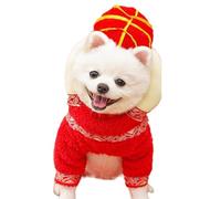 Pet Cosplay Costumes, Lunar New Year Pet Costume, Chinese New Year Lantern Pet Cloth, Chinese Style Winter Coat Pet Clothes, New Year Spring Festival Pet Dress Up, Easy to Use, Portable for Pets