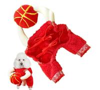 Pet Cosplay Costumes, Lunar New Year Pet Costume, Chinese New Year Lantern Pet Cloth, Chinese Style Winter Coat Pet Clothes, New Year Spring Festival Pet Dress Up, Easy to Use, Portable for Pets