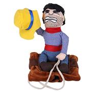 Pet Cowboy Costume | Funny Dog Knight Riding Outfit for Seasonal Celebrations/Christmas Parties | Adjustable Hook & Loop Design | Soft Polyester Apparel in 4 Sizes S M L XL (S Riding Outfit)
