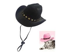 Pet Cowboy Hat, Pet Headwear, Mini Cowboy Hat for Dogs Cat Pets, Cowboys Costume(Small,Black)