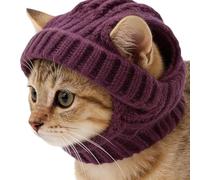 Pet Customer Hat, Soft Knitted Beanie, Beanie with Ear Holes for Pets, Pet Accessory, Costume Gadget with Soft Material, Supplies for Party Cosplay Festival Puppy Winter Birthday