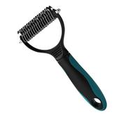 Pet Dematting Comb, 2 Sided Shedding Brush, 7.01x3.46in Pet Grooming Detangler Rake, Knot Removing Undercoat Brush for Small, Medium and Large Dogs, Cats
