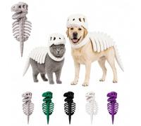 Pet Dinosaur Costume Spinosaurus Skeleton Skull Mask, Dog Cat Pet Dinosaur Skeleton Costume for Medium & Large Dog, Dogs Halloween Costumes for Party Family，B(1PCS)：80cm / 31.49in