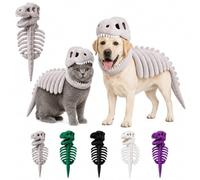Pet Dinosaur Costume Spinosaurus Skeleton Skull Mask, Dog Cat Pet Dinosaur Skeleton Costume for Medium & Large Dog, Dogs Halloween Costumes for Party Family，A(1PCS)：120cm / 47.24in