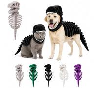 Pet Dinosaur Costume Spinosaurus Skeleton Skull Mask, Dog Cat Pet Dinosaur Skeleton Costume for Medium & Large Dog, Dogs Halloween Costumes for Party Family，C(1PCS)：80cm / 31.49in
