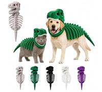Pet Dinosaur Costume Spinosaurus Skeleton Skull Mask, Dog Cat Pet Dinosaur Skeleton Costume for Medium & Large Dog, Dogs Halloween Costumes for Party Family，D(1PCS)：120cm / 47.24in