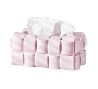 PET Distributeur de mouchoirs gaufré pour aspect blanc crème solide PET (rose)