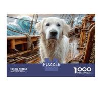 Pet Dog 1000 Pièces Puzzle en Papier Écologique Puzzle Golden Retriever Extrêmement Difficile Défi Unique Puzzles Cadeaux pour La Famille Et Les Amis 52x38cm/1000pcs