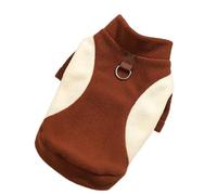 Pet Dog and Cat Autumn/Winter Fleece-Lined Sports Base Layer - Cozy Outfits for Corgis and Other Breeds(Brown with Beige,XXL)