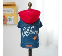 Pet Dog and Cat Clothing Source Factory, Printemps et Automne Veste en jean décontractée, Vêtements à deux pattes (California Denim Jacket, Small)