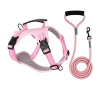 Pet Dog Breastband Traction String Set pour Chien de Petite Taille Chien de Taille Moyenne (Rose, L)