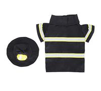 Pet Dog Firefighter Clothes Jacket Chog Puppy Halloween Costume Chapeau Accessoires Réflexions Brouilles Réfléchies Canvas (M)