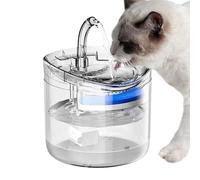 Pet Drinking Fountain, Automatic Waterer Bowl, 2L Smart Clear Dispenser, Quiet Circulating System for Indoor Puppy and Kitten Hydration at Home, 6.5x6.5x6.1 inches