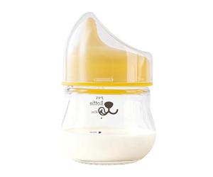 Pet Feeding Bottle - Angled Anti Spill Milk Dispenser for Animal Care | Gentle Flow with Flexible Teats & Secure Nursing Design for Puppies Rabbits Guinea Pigs Ferrets Kittens Outdoor Home Journeies