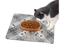 Pet Feeding Mat, Waterproof Cat Feeder Pads, Reusable Dog Cat Feeding Mats, Non-Slip Waterproofs Pad for Cats, Dogs, Home Use, 40x60x3 cm, Black Yellow Green and Brown