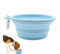 Pet Folding Bowl, Pets Camping Bowl, 4,96 x 4,96 x 2,13 Inches Leak-Proof Silicone Container, Portable Drinker Pot for Dry Wet, for Outdoor, Travel, Park Use, Light Pink, Blue