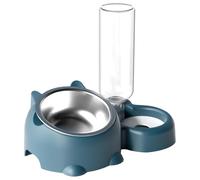 Pet Food and Water Bowl Set, 3in1 Cat Food and Water Bowl Set, Cat Bowls with Stand, Double Cat Bowls with Water Dispenser, Food and Water Feeder Dry and Wet Separation for Small Medium Dogs Cats