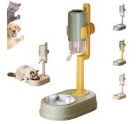 Pet Food and Water Dispenser, Standing Water Dispenser Bowl, Detachable Adjustable Small Dog Cat Feeding Water Bowl Set with Stand for Dogs Cats Indoor Outdoor (Green)