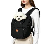 Pet Front Chest Carrier Backpack - Portable Warm Cat & Dog Bag | Soft Outdo | Lightweight & Soft Polyester Fiber, Hands-Free Front Chest Design With Side Pockets, Warm & Secure For Small Dogs, Puppies &