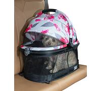 Pet Gear PG1040NZFL View 360 Cage de Transport et siège Auto pour Petits Chiens et Chats avec Ventilation en Maille pour Une visualisation Facile, Motif Floral