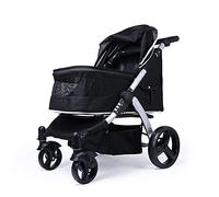 Pet Gear Poussette de voyage - Poussette pour chiens de grande taille, peut supporter 30 kg - Poussette en alliage d'aluminium - Tissu Oxford respirant - Poussette pour chat pour deux chats