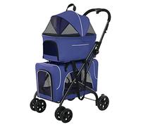 Pet Gear Poussette légère à 4 roues pour chien - Poussette double pour chien - Poussette de voyage respirante idéale pour les chats et chiens jumeaux ou plusieurs