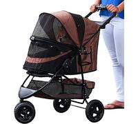 Pet Gear Poussette pour animaux de compagnie à 3 roues sans fermeture éclair édition spéciale pour chats et chiens, entrée sans fermeture éclair, facile à plier d'une seule main, doublure amovible