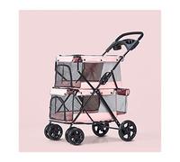 Pet Gear Poussette pour Chien/Chat à 4 Roues Poussette Double légère pour Chiens et Chats, idéale pour Jumeaux ou Multiples, Respirante, Roue Avant à 360° -9539M9U4Z (Couleur : Rose)