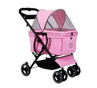 Pet Gear Poussette Premium Chiens Poussettes Pet Voyage Poussette Pliable Chat Chien Poussette Chariot Chiot Jogger Buggy Chien Transporteur Poids Maximum 25 kg -8740N2N2W (Couleur : Rose)