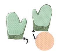Pet Gloves Grooming, Massage Mitt With Double-Sided Design, Gentle Deshedding Brush Glove Hair Remover, for Cats Dogs with Long or Short hair (Green)