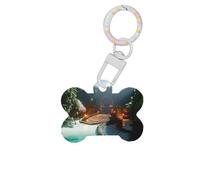 Pet Go - Étiquettes d'identification personnalisées Heaven's Gate pour chien et chat, en acrylique en forme d'os, blanc, taille S